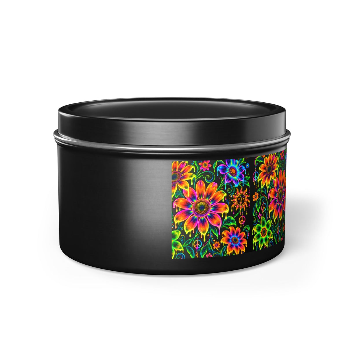 Colorful Floral Tin Candle