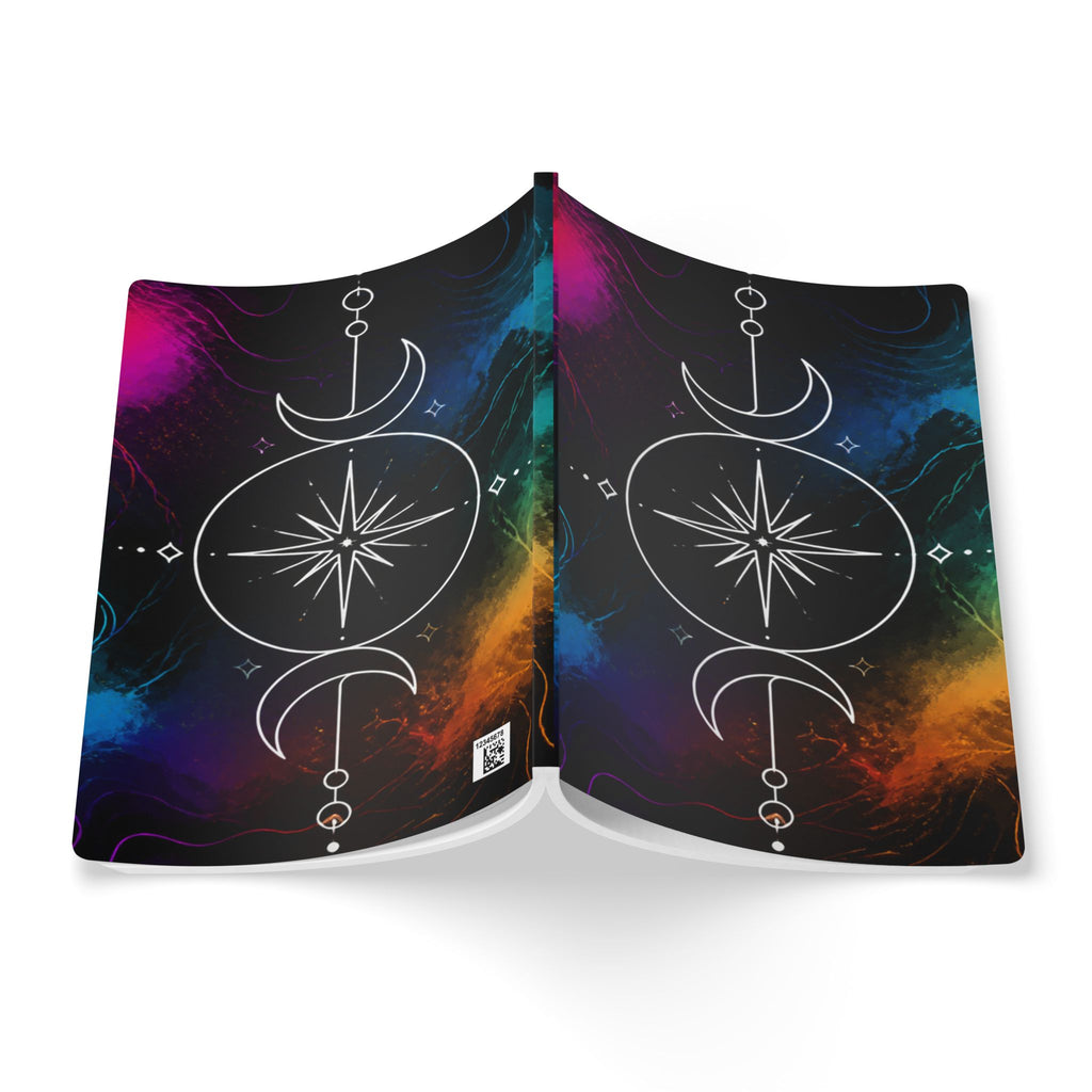 Celestial Compass Softcover Journal — Moon Phases & Starburst Notebook