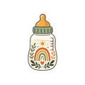 Rainbow Boho Baby Bottle Kiss-Cut Sticker