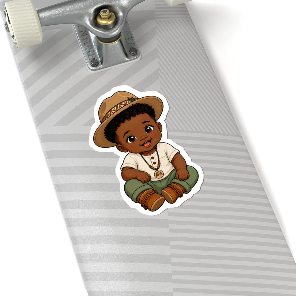Adorable Black Baby boy Kiss-Cut Sticker