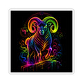 Neon Capricorn Ram Zodiac Kiss-Cut Sticker