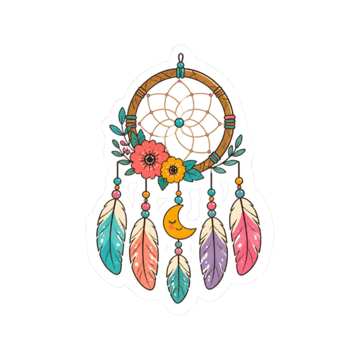 Colorful Boho Dreamcatcher Kiss-Cut Sticker