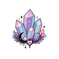 Mystical Crystal Moon Kiss-Cut Sticker