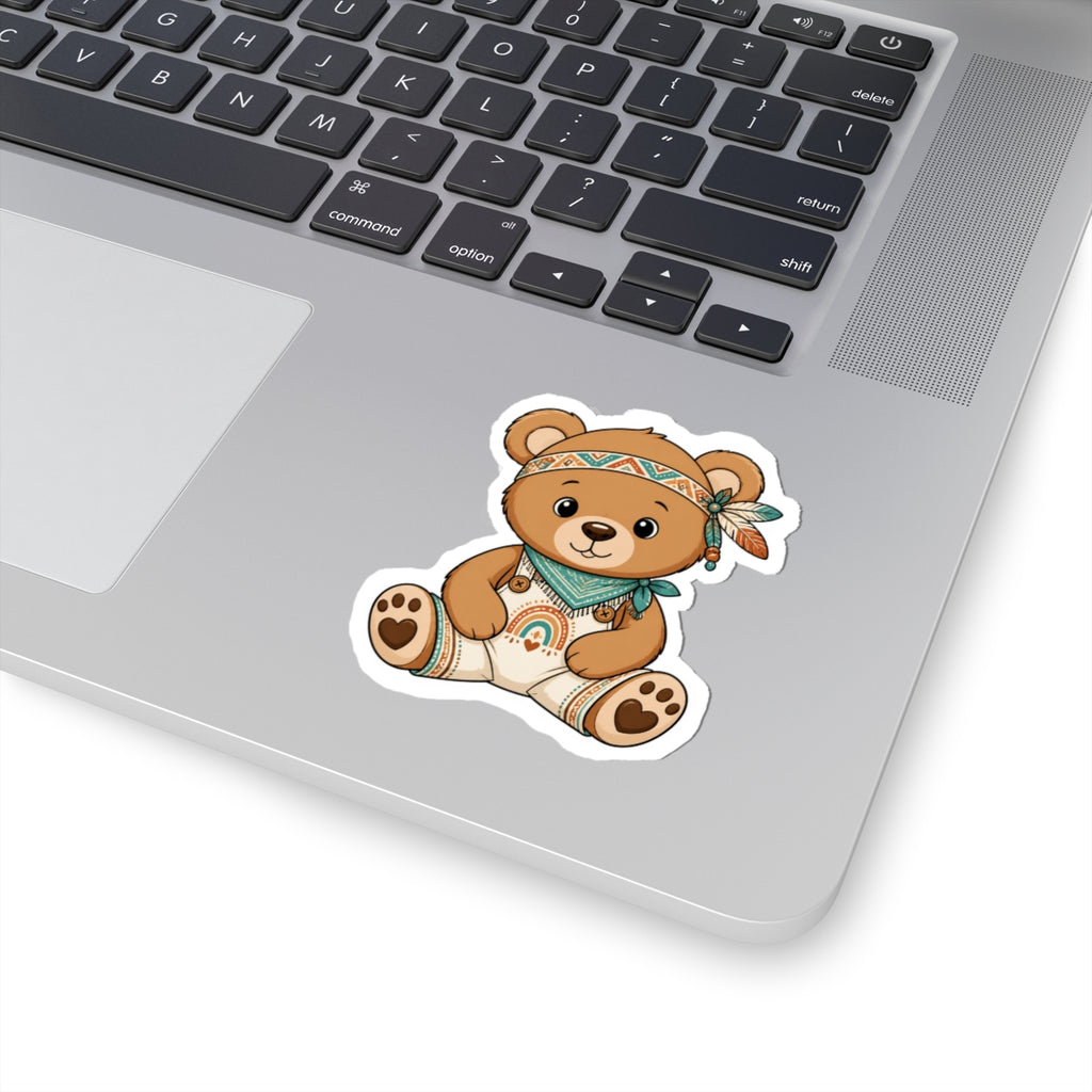Boho-Inspired Bear Kiss-Cut Sticker
