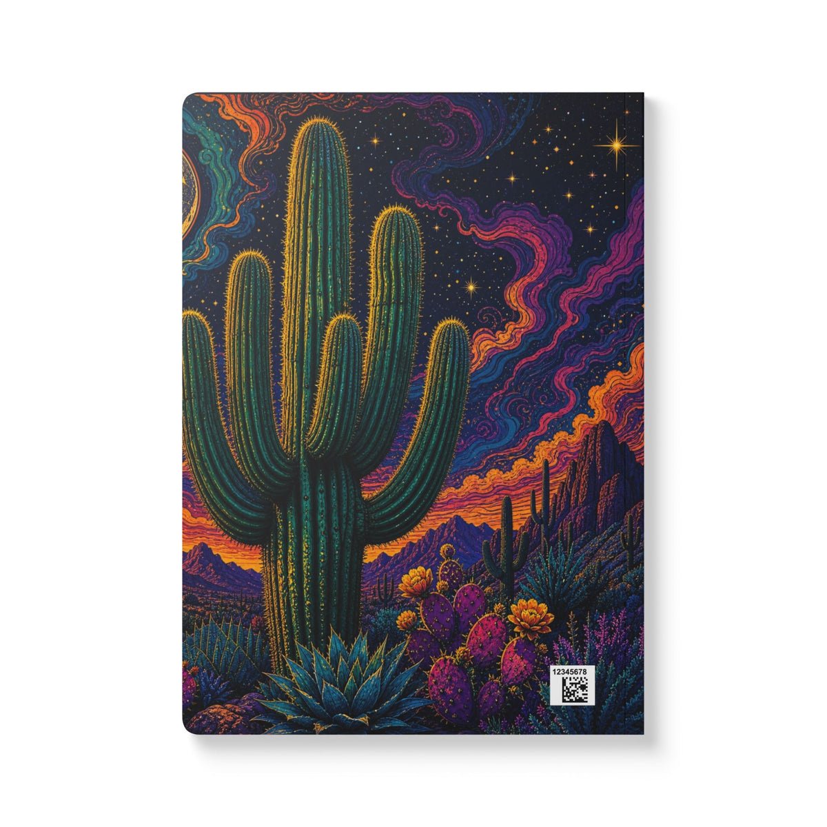 The Dreaming Desert Oracle Journal — Psychedelic Saguaro Softcover Notebook