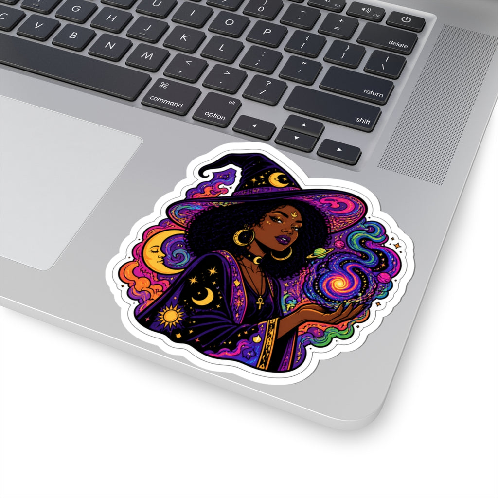 Mystic Witch Sticker — Afro Magic Kiss-Cut Vinyl Sticker