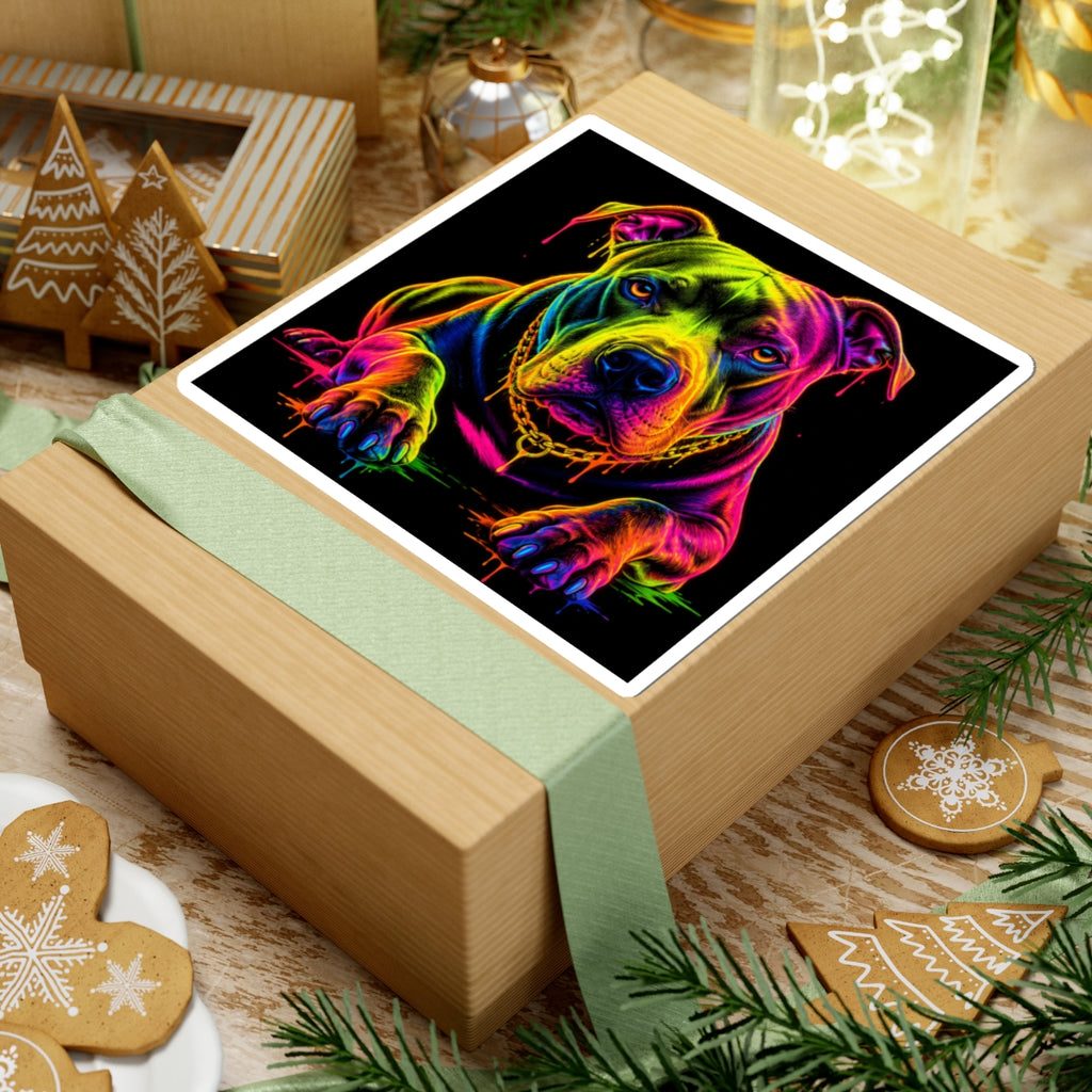 Neon Pit Bull Kiss-Cut Sticker