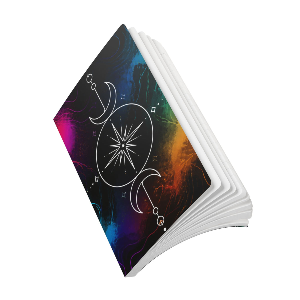 Celestial Compass Softcover Journal — Moon Phases & Starburst Notebook