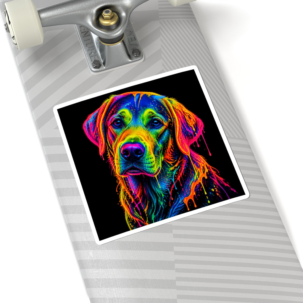 Colorful Labrador Retriever Dog Kiss-Cut Sticker
