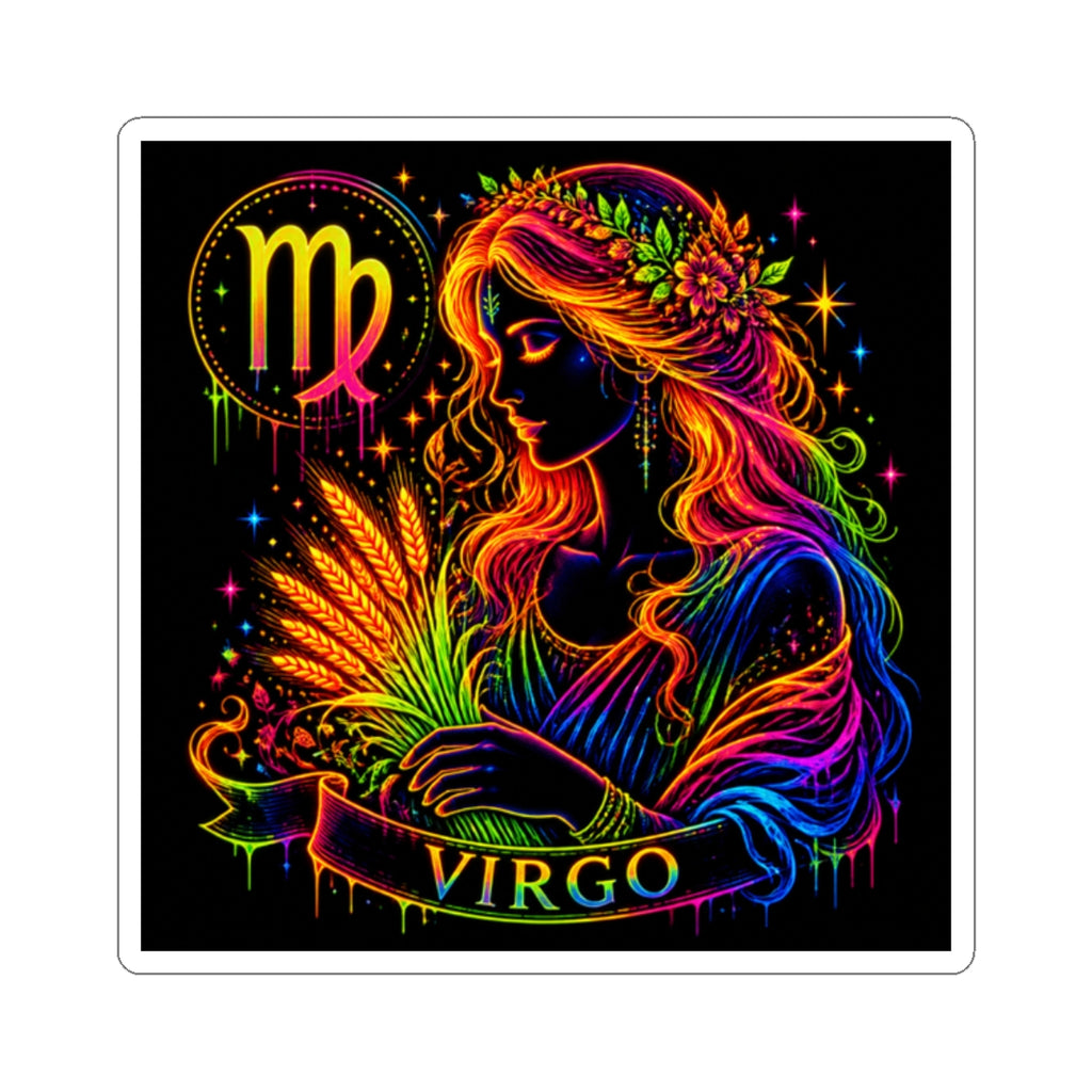 Virgo Zodiac Goddess Kiss-Cut Sticker