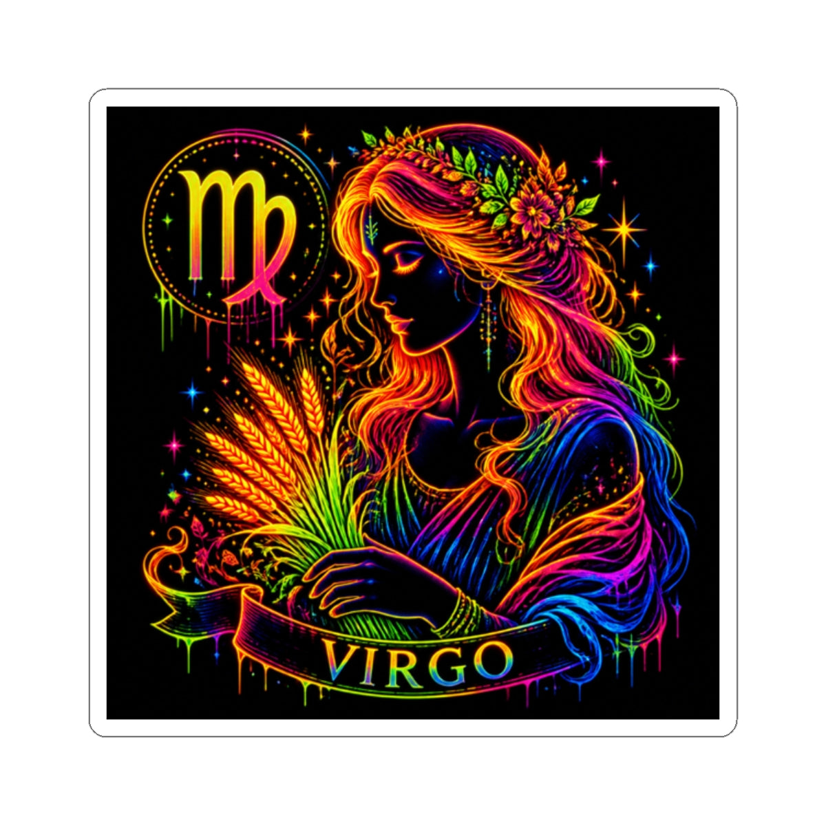 Virgo Zodiac Goddess Kiss-Cut Sticker