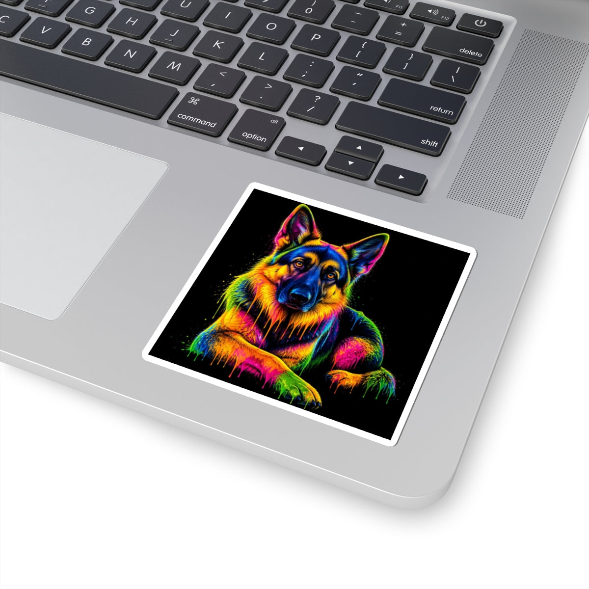 Rainbow German Shepherd Kiss-Cut Sticker