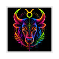 Neon Taurus Bull Kiss-Cut Sticker