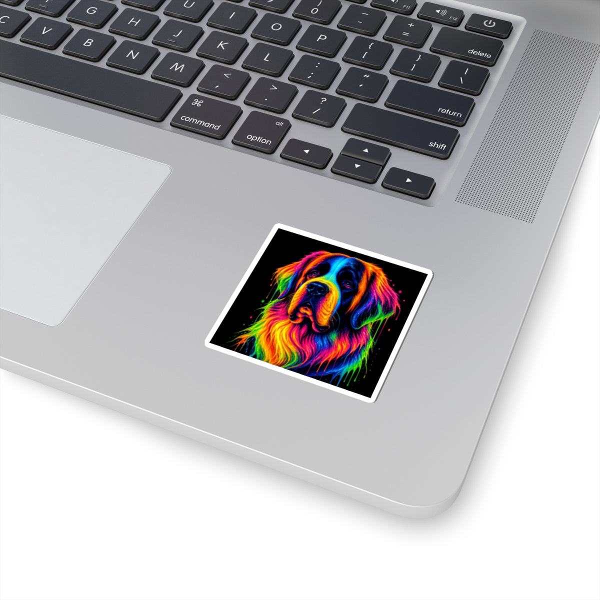 Rainbow Saint Bernard Dog Kiss-Cut Sticker