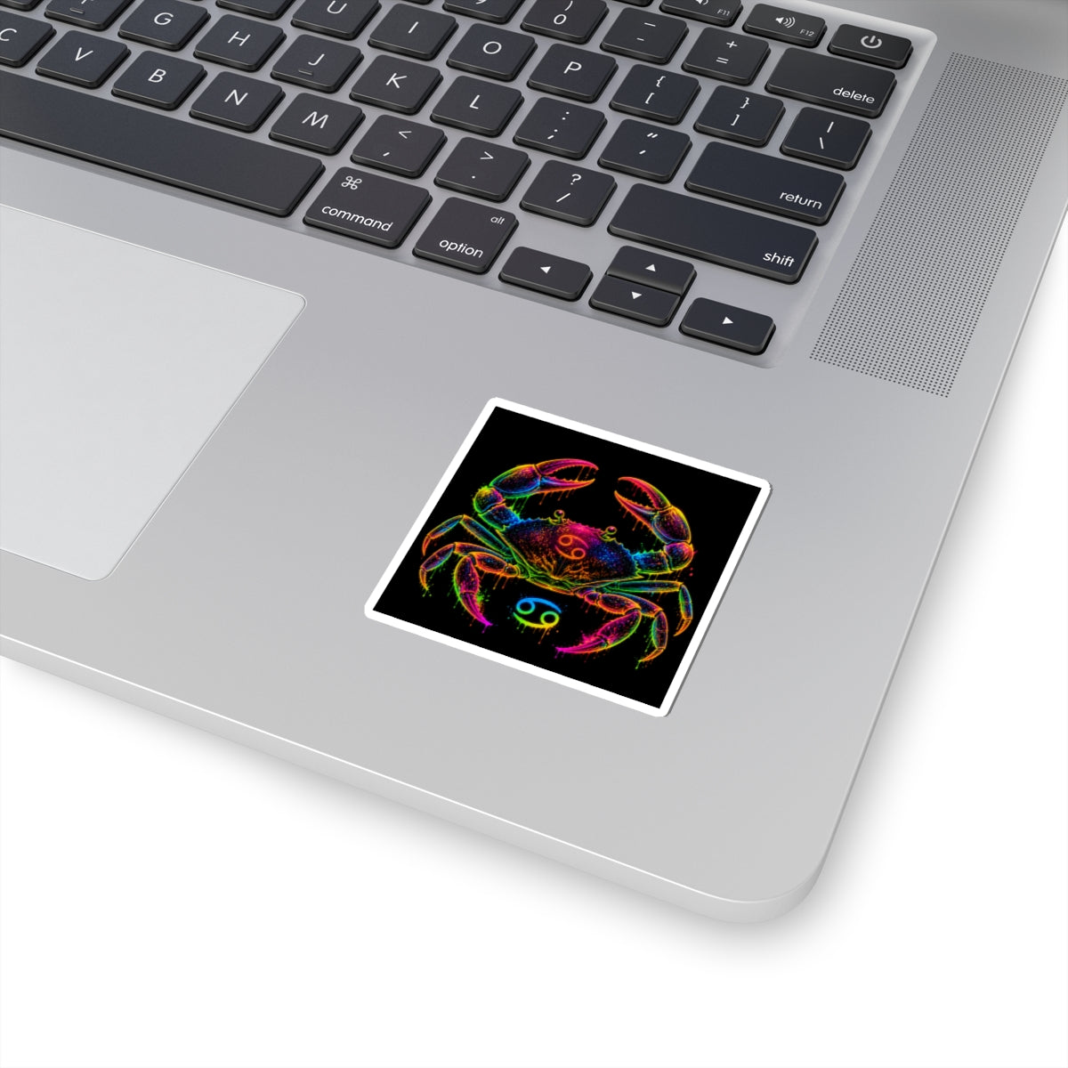 Neon Cancer Zodiac Crab Kiss-Cut Sticker
