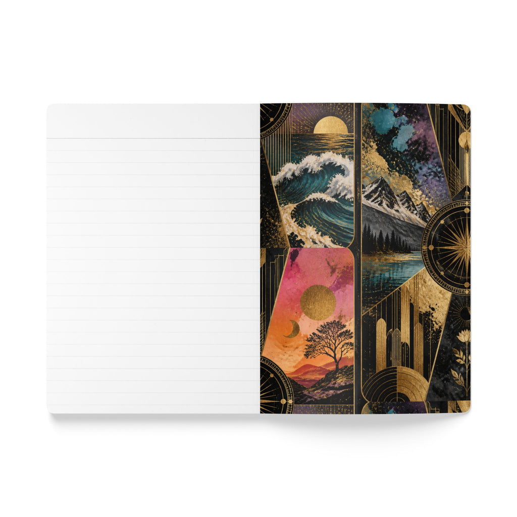 Fractured Gold Tarot Softcover Journal — Celestial Nature Art Notebook with Inside Prints