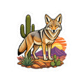 Desert Coyote Kiss-Cut Sticker