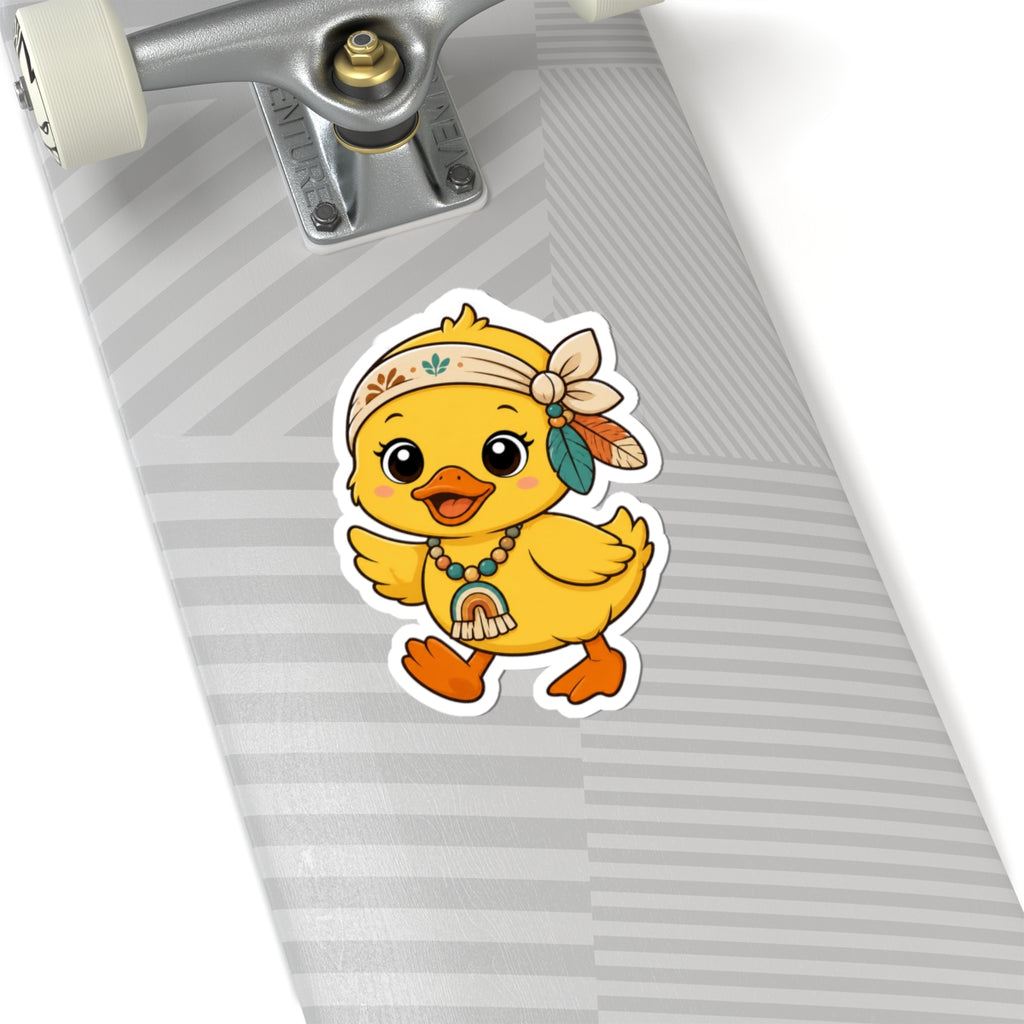 Adorable Boho Duckling Kiss-Cut Sticker