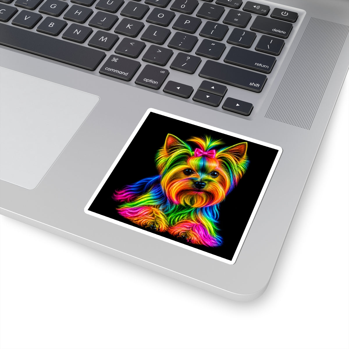 Rainbow Yorkie Kiss-Cut Sticker