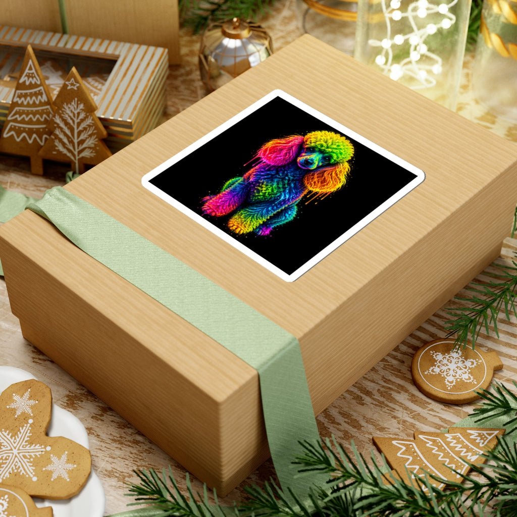 Rainbow Poodle Kiss-Cut Sticker