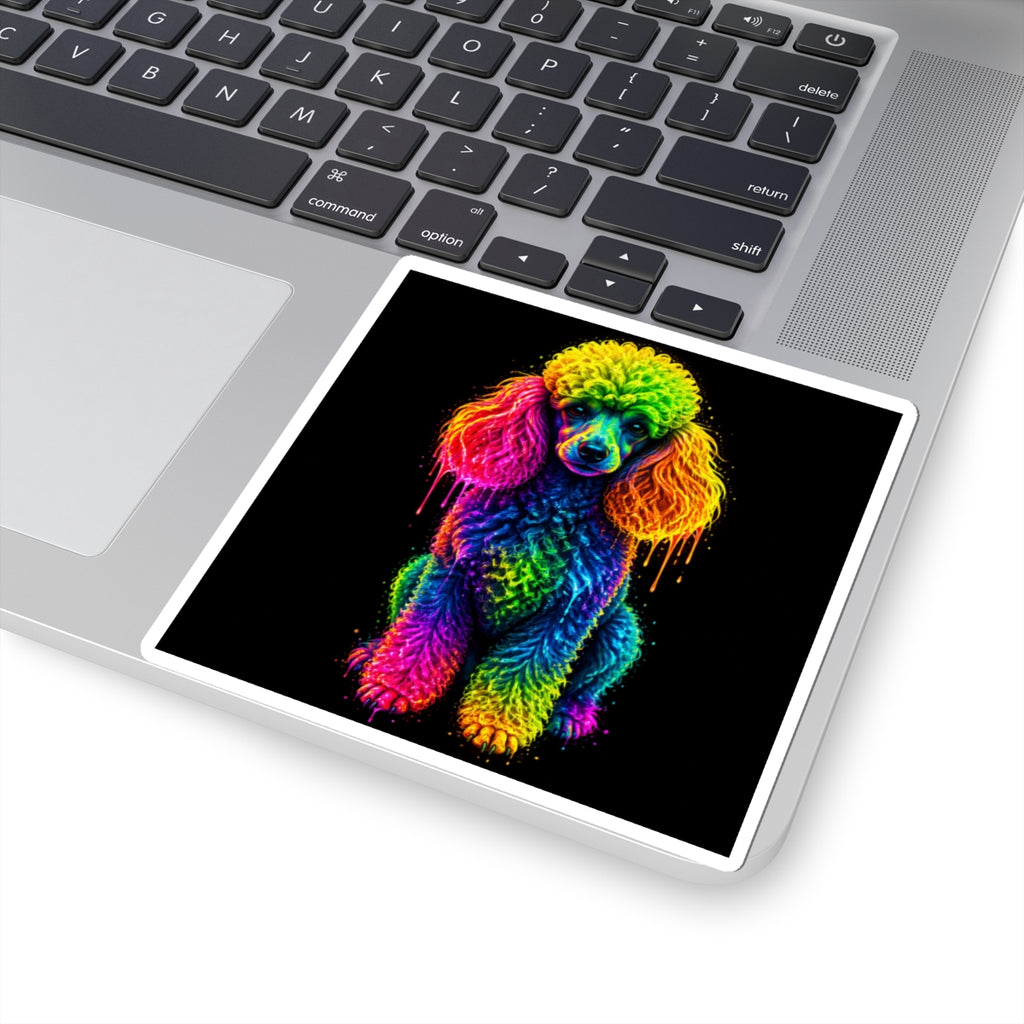 Rainbow Poodle Kiss-Cut Sticker