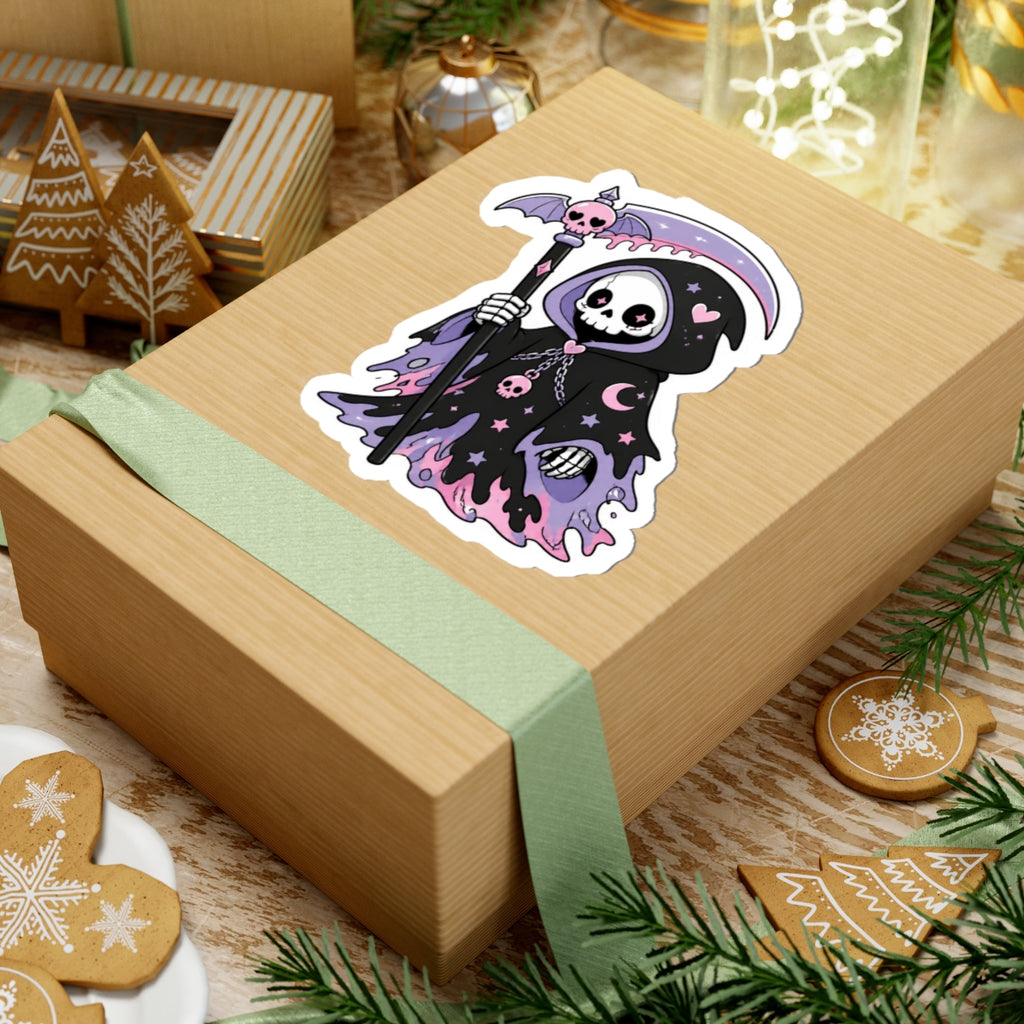 Pastel Gothic Grim Reaper Kiss-Cut Sticker