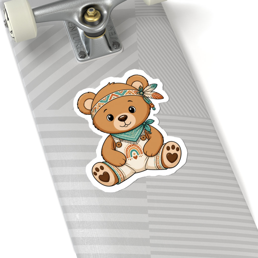 Boho-Inspired Bear Kiss-Cut Sticker