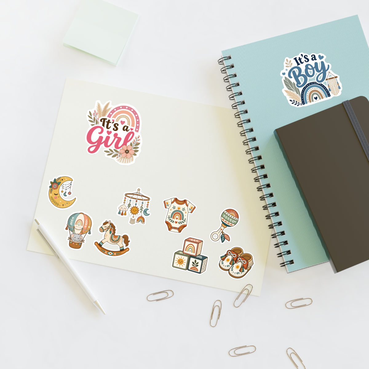 It's a Girl or Boy Boho Baby Shower Sticker Sheets