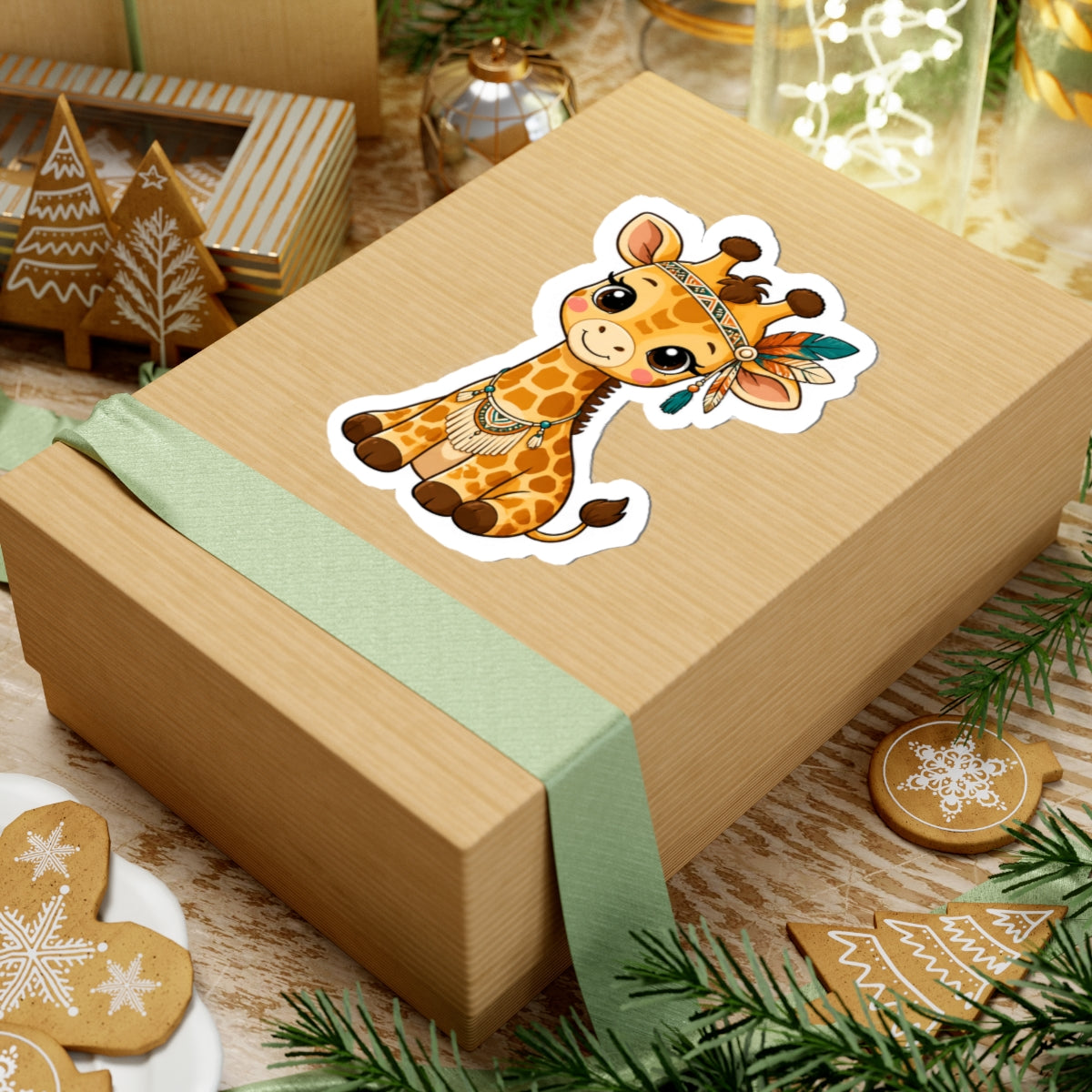 Cute Giraffe Kiss-Cut Sticker