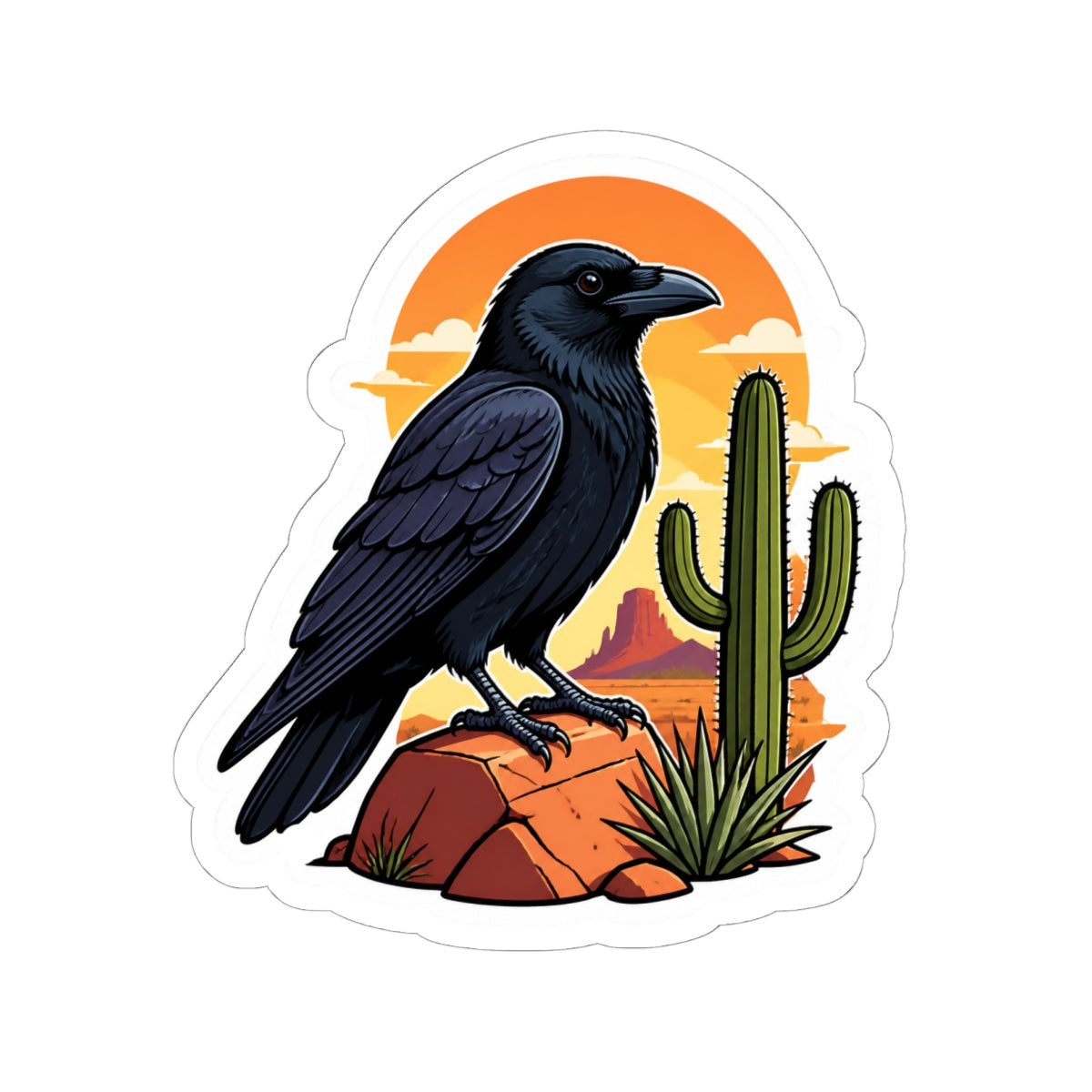 Desert Raven Kiss-Cut Sticker