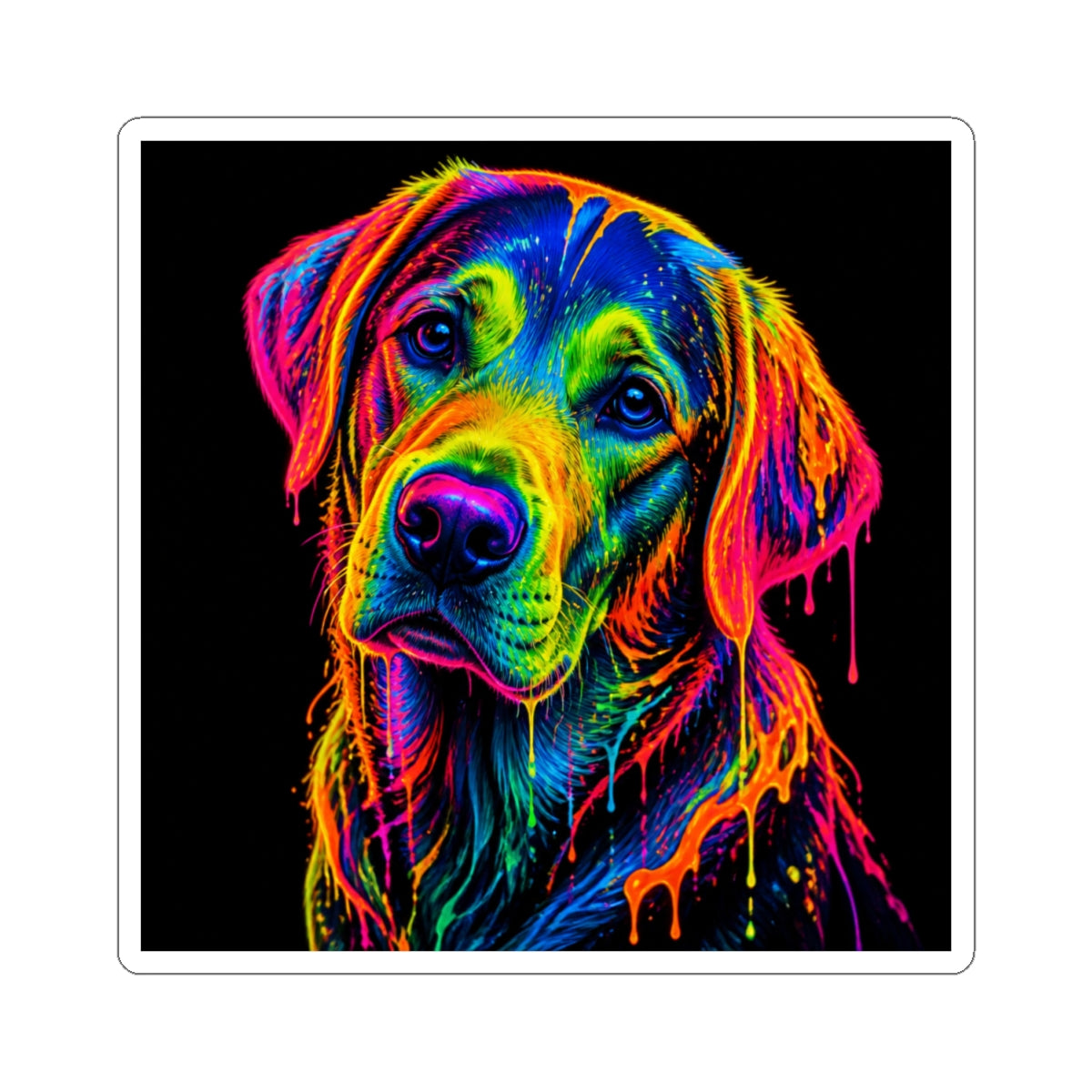 Colorful Labrador Retriever Dog Kiss-Cut Sticker