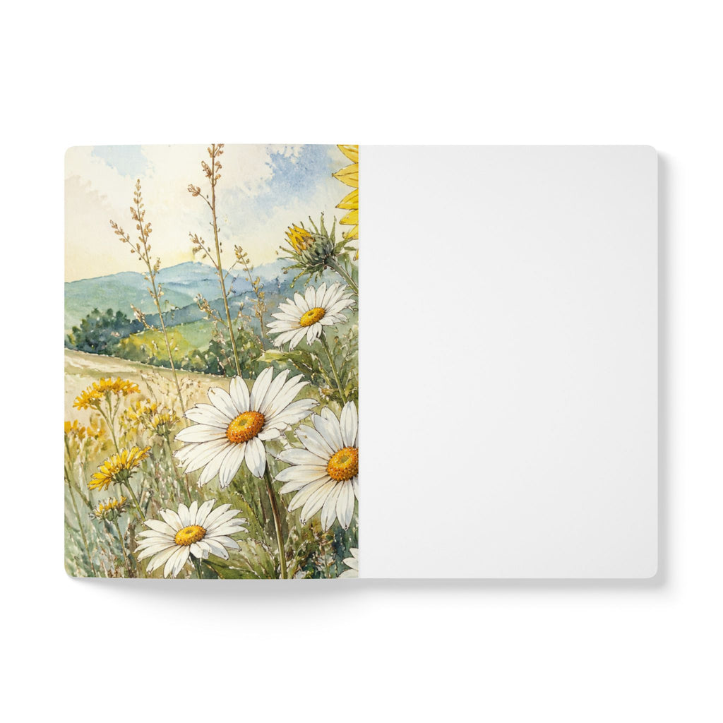 Sunflower Lovers Softcover Journal — Romantic Floral Notebook with Inside Prints