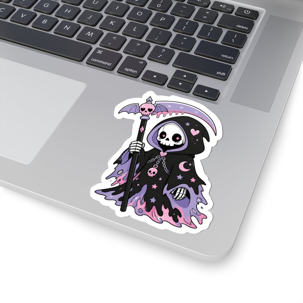 Pastel Gothic Grim Reaper Kiss-Cut Sticker