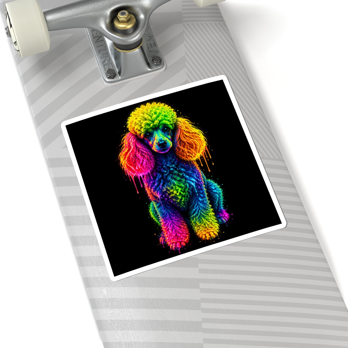 Rainbow Poodle Kiss-Cut Sticker