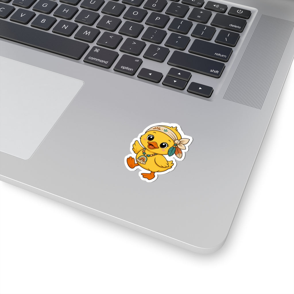 Adorable Boho Duckling Kiss-Cut Sticker