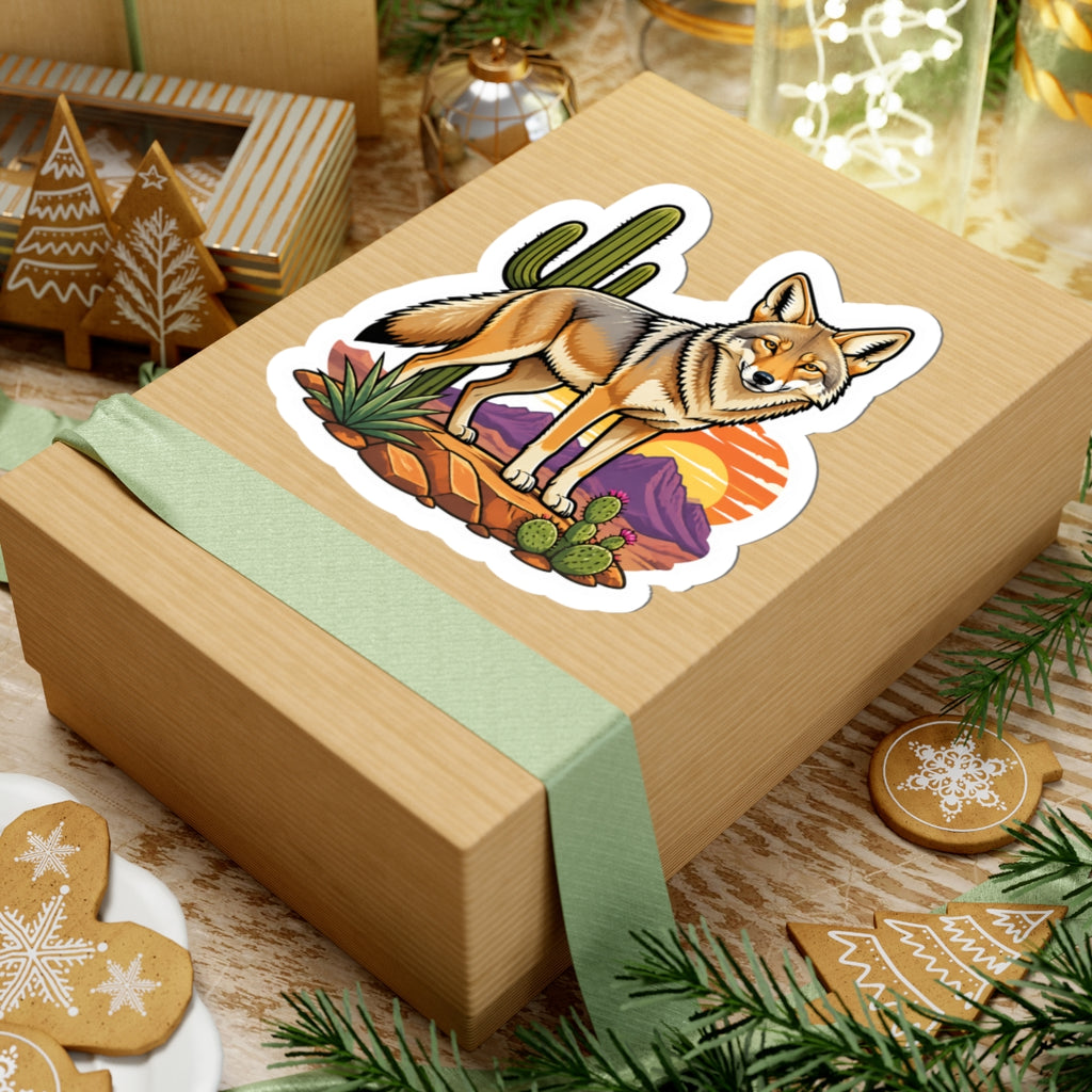 Desert Coyote Kiss-Cut Sticker