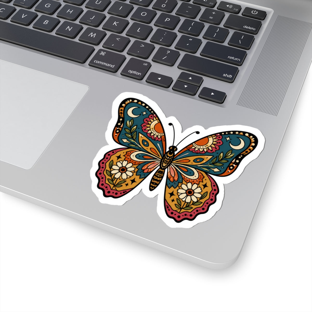 Colorful Botanical Butterfly Kiss-Cut Sticker