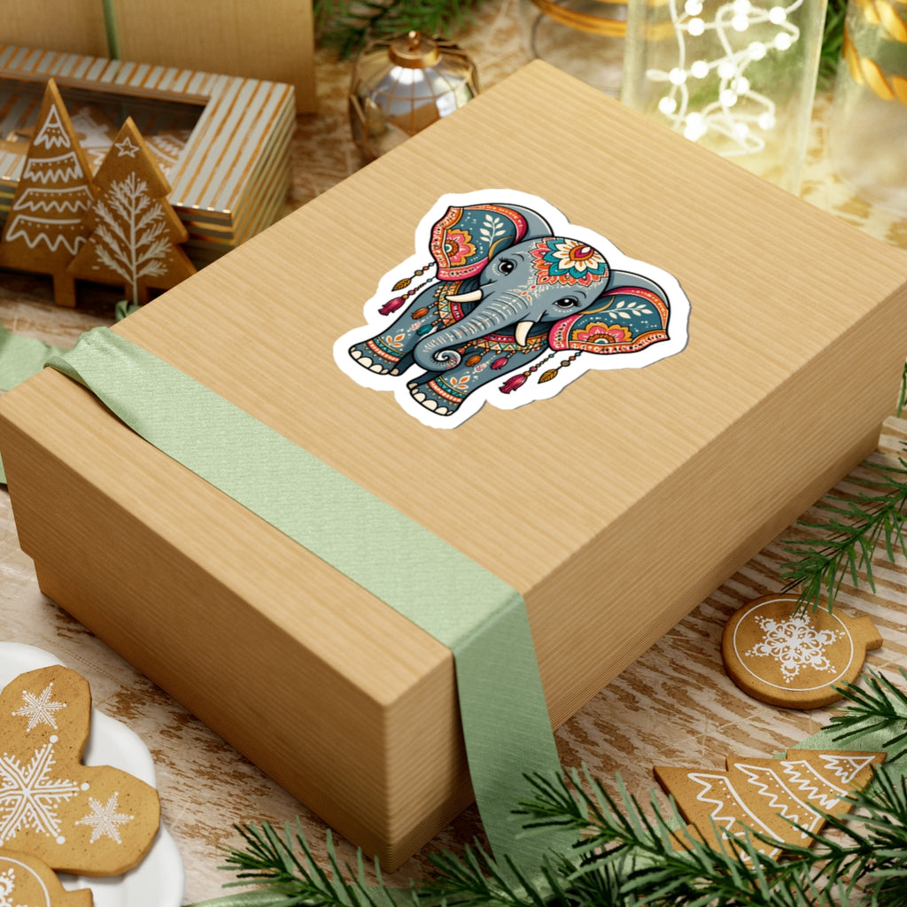 Decorative Elephant Kiss-Cut Sticker