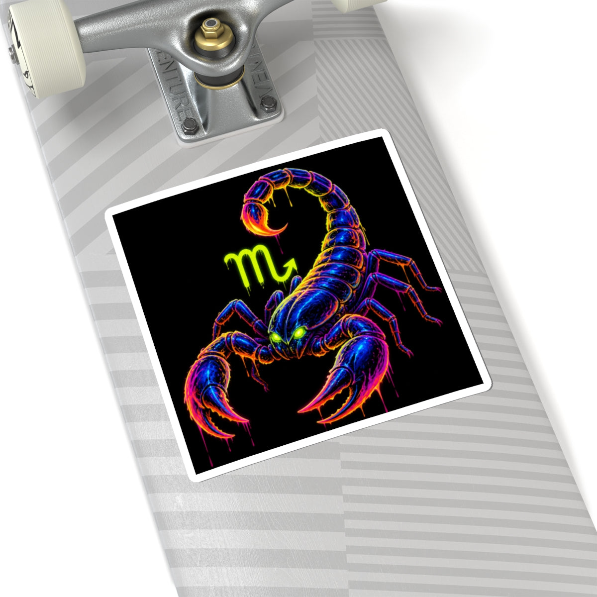 Neon Scorpion Zodiac Kiss-Cut Sticker