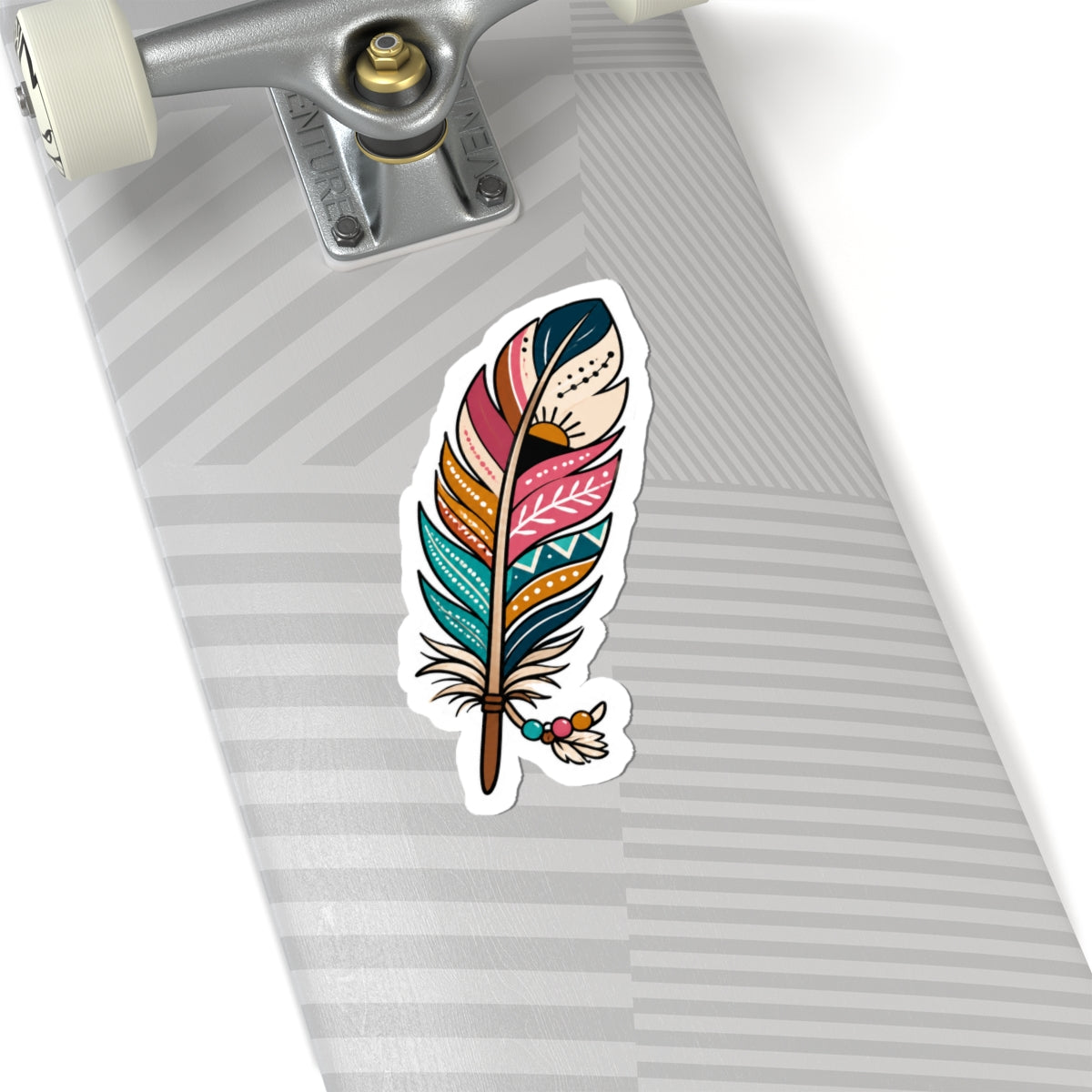 Colorful Boho Feather Kiss-Cut Sticker