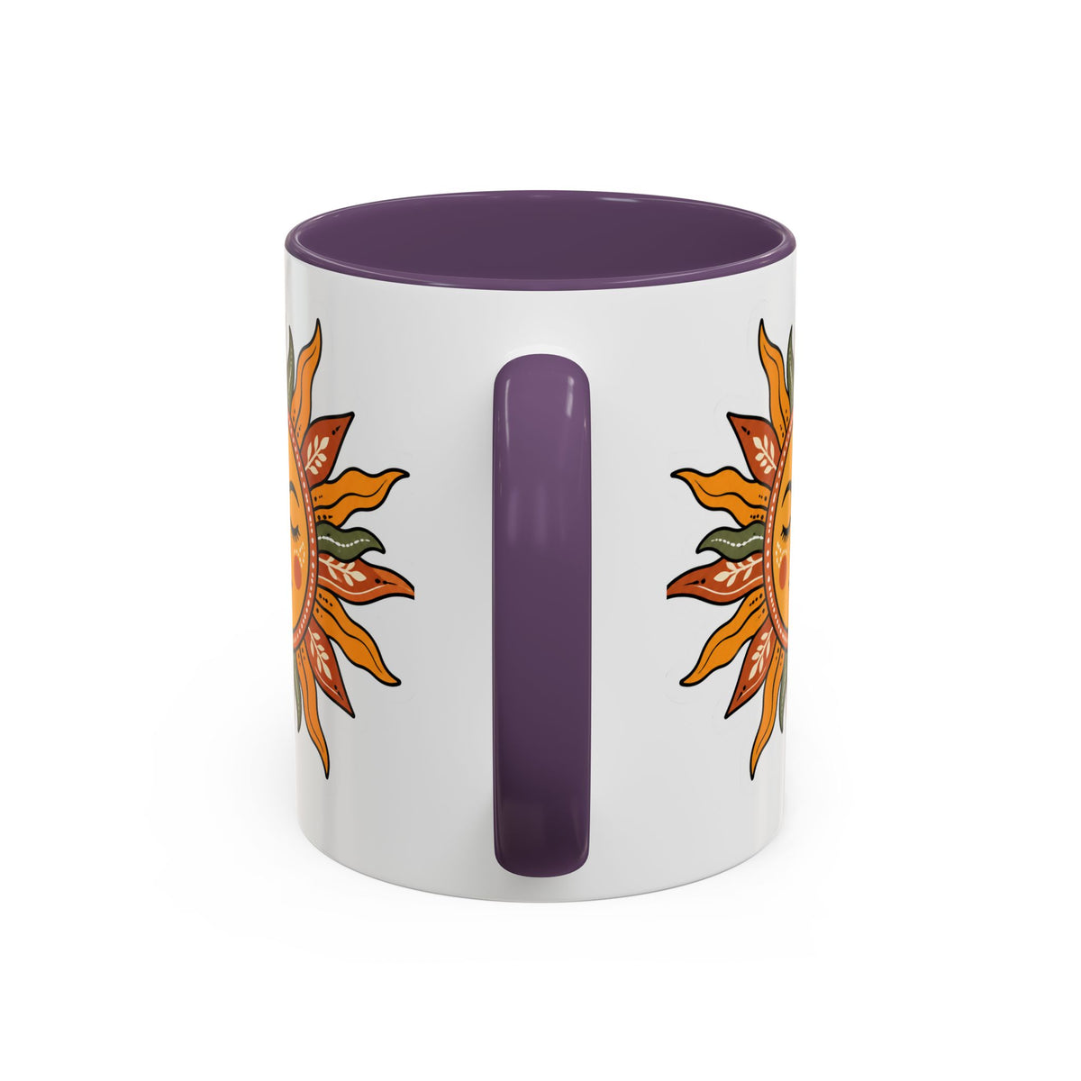 Sunface Accent Coffee Mug — Boho Sun Goddess Ceramic Mug (11/15oz)