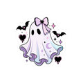 Cute Pastel Ghost Halloween Kiss-Cut Sticker