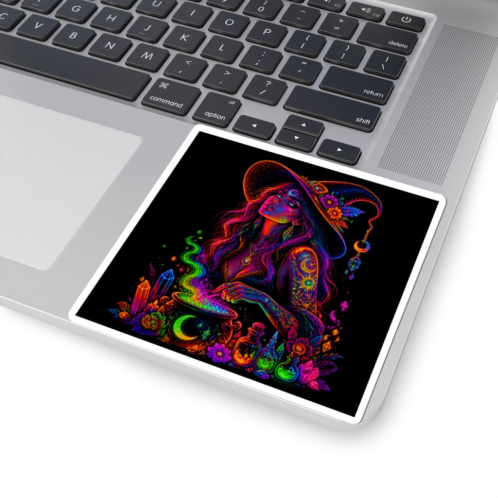 Neon Mystic Witch Kiss-Cut Sticker