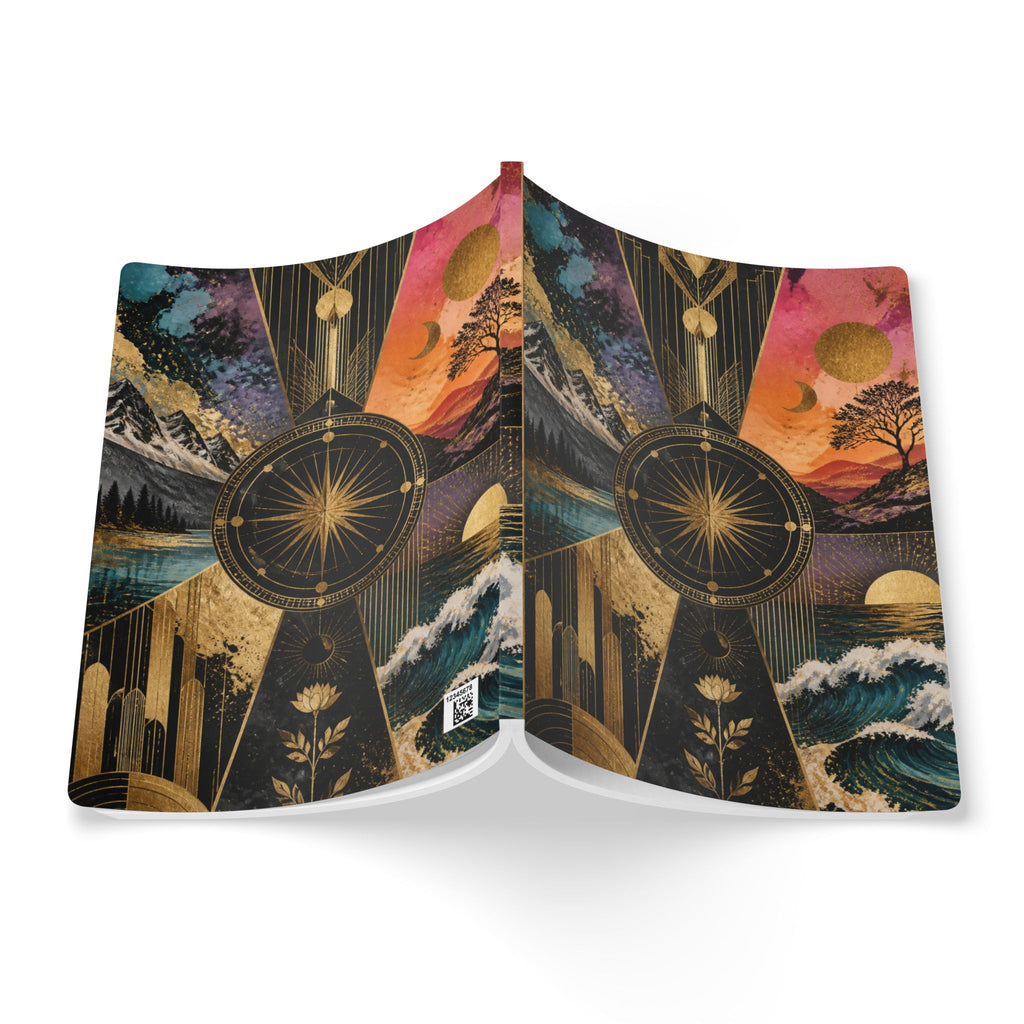 Fractured Gold Tarot Softcover Journal — Celestial Nature Art Notebook with Inside Prints