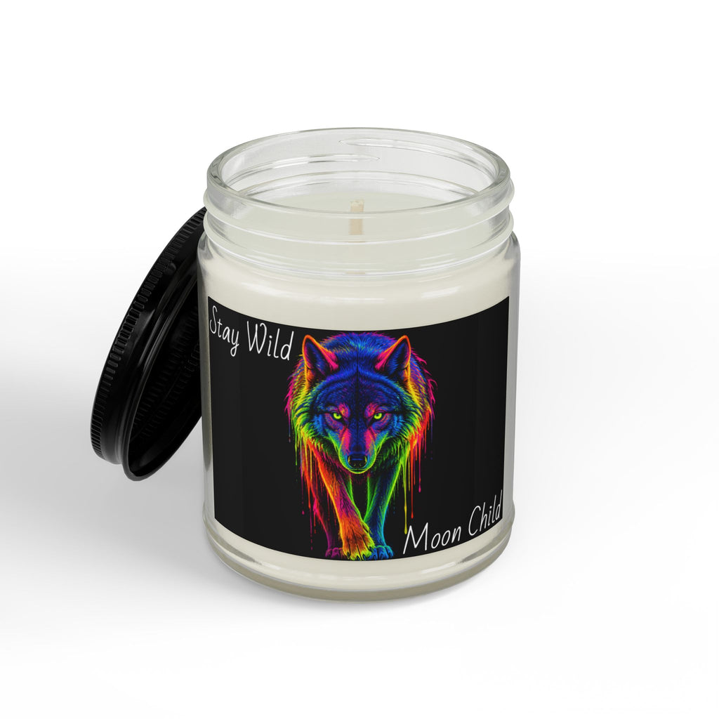 Stay Wild Moon Child Rainbow Wolf Soy Candle