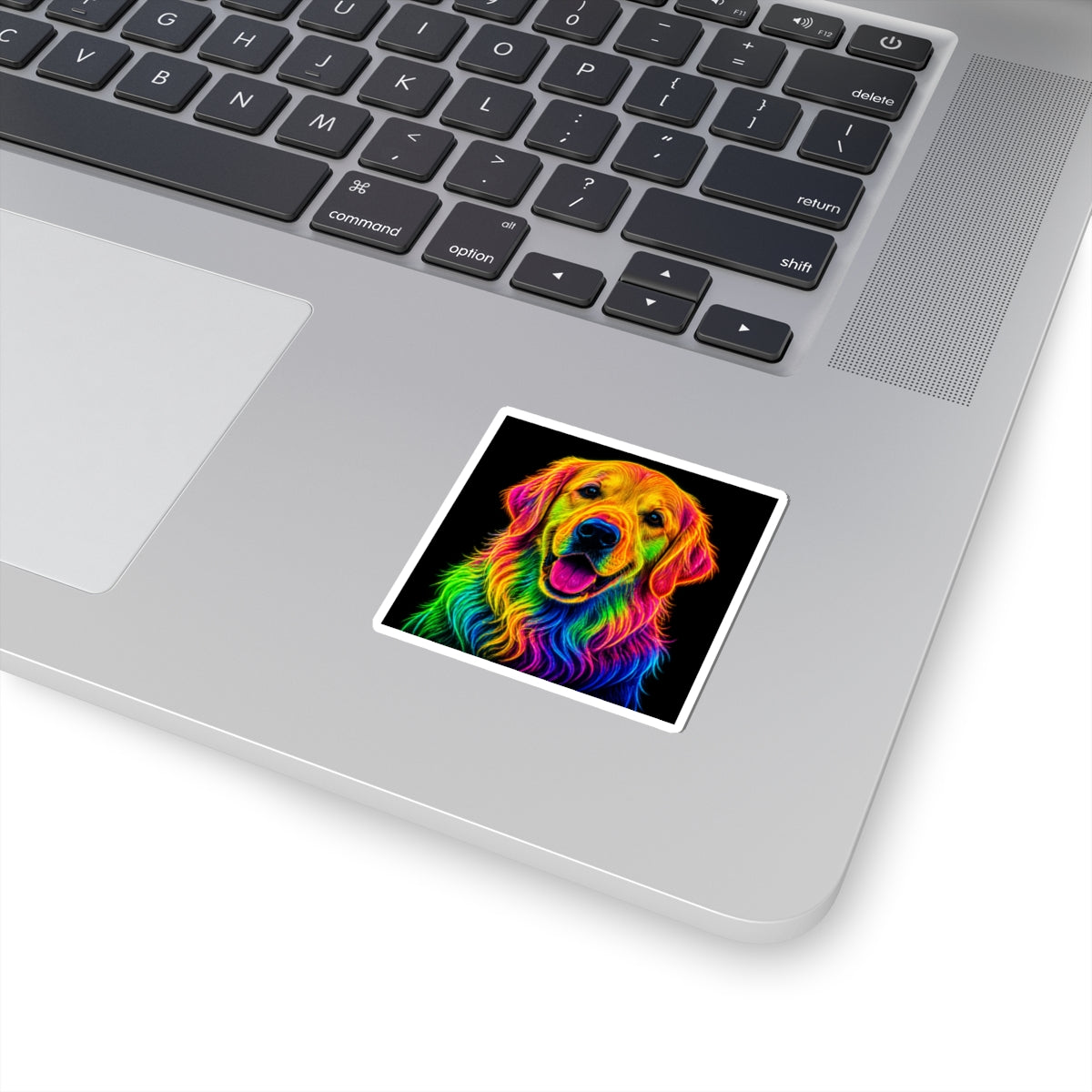 Rainbow Golden Retriever Kiss-Cut Sticker