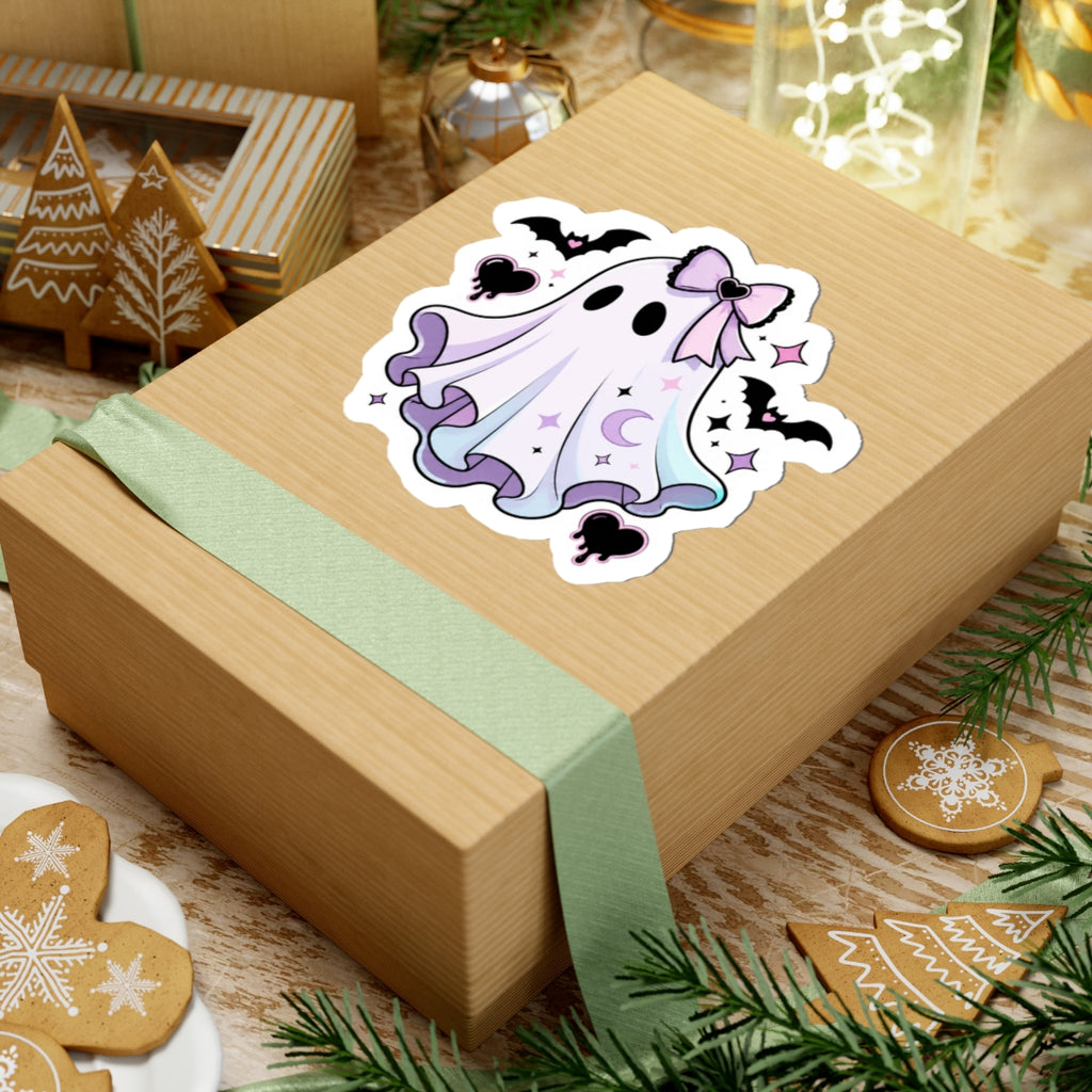 Cute Pastel Ghost Halloween Kiss-Cut Sticker