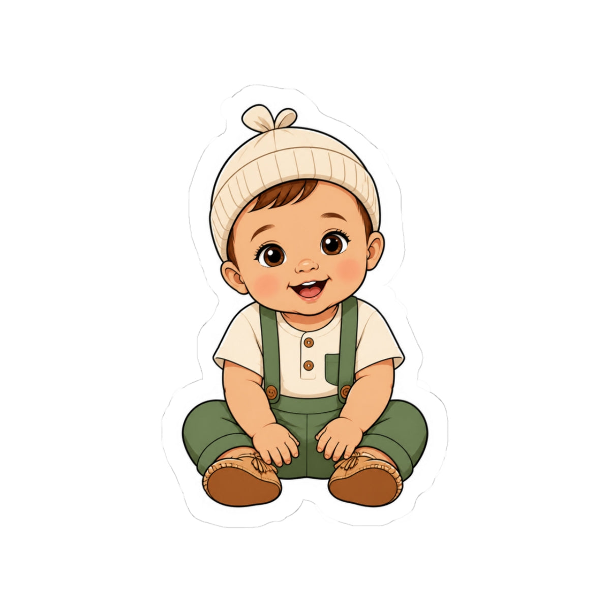 Adorable Baby Boy Kiss-Cut Sticker