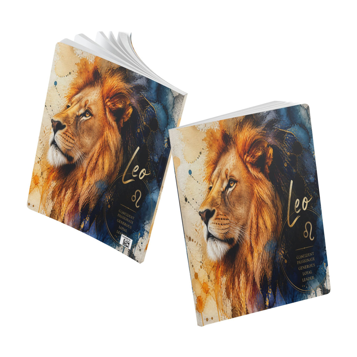 Leo Lion Softcover Journal — Zodiac Notebook with Inspirational Inside Prints