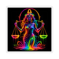 Neon Libra Goddess Kiss-Cut Sticker